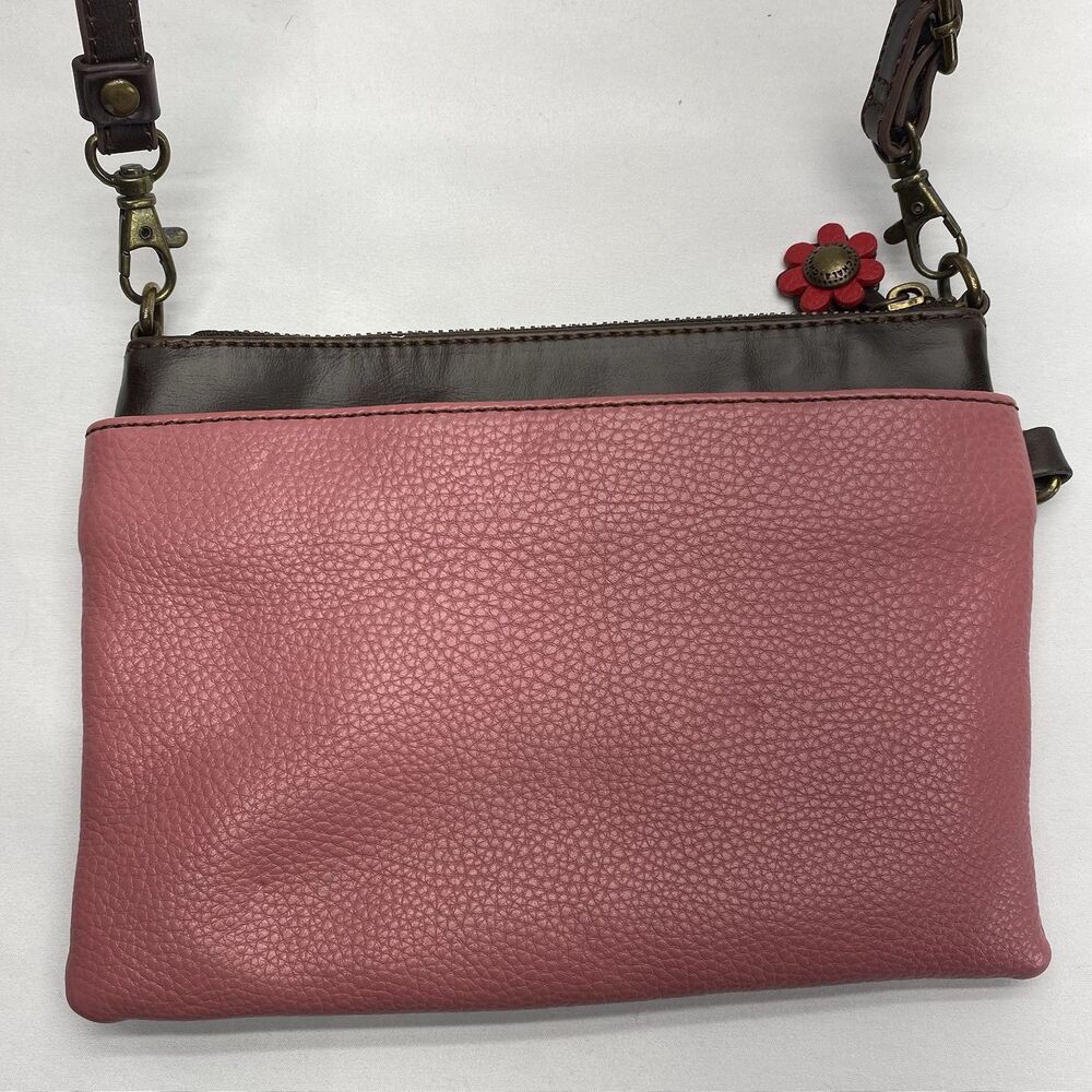 CHALA BUTTERFLY MINI CROSSBODY Strap Clutch Purse Teal Dot Pink Brown Spring Bag - Picture 8 of 14